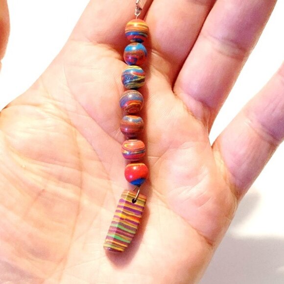 Rainbow Matrix Turquoise Keychain – Harmony, Protection & Sacred Balance - Picture 4 of 6